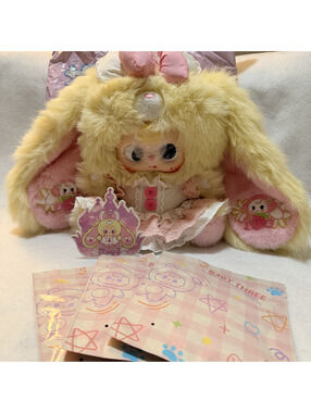 Baby Three Lily Rabbit Town V5 400% Plush Fluffy Yellow with Bonus Clothes